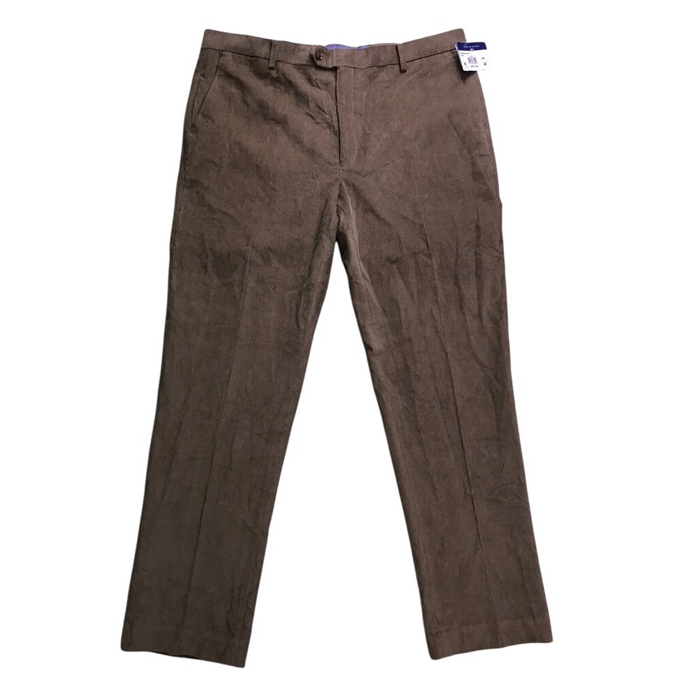 Tommy Hilfiger Drew Corduroy Pants Mens 38x32 Taupe Brown Cotton Trousers NEW